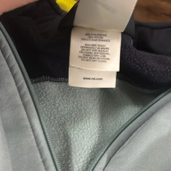 REI Polartec Quarterzip Winter Running Pullover Black Light Blue Size Small - Picture 4 of 6